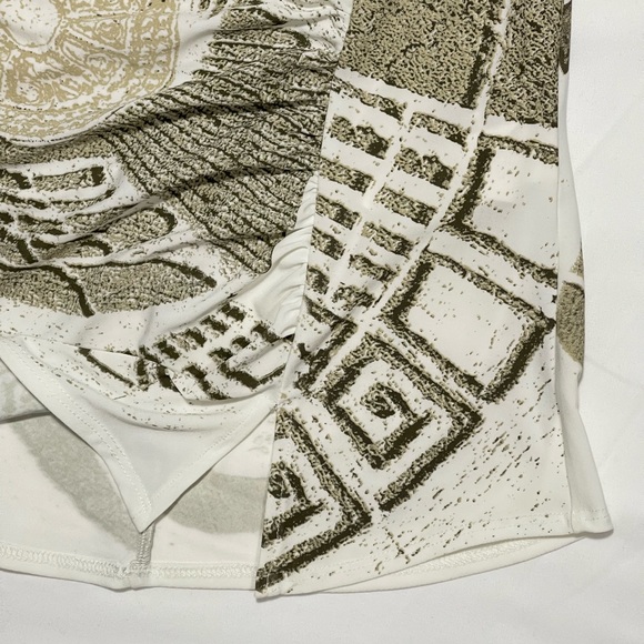 Joseph Ribkoff Asymmetrical Sleeveless Patterned White Top Women Size 4 - Picture 4 of 6